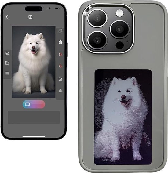 NFC Telefoon Hoesje - DIY Foto Inkt - iPhone 14 Pro - Grijs - Telefoonhoesjes