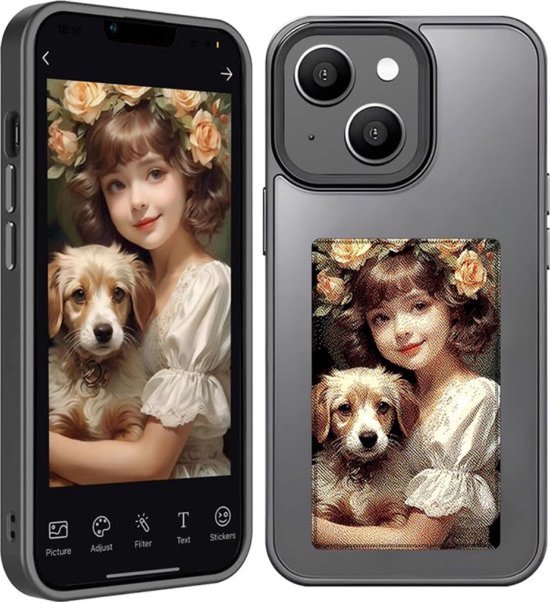 NFC Telefoon Hoesje - DIY Foto Inkt - iPhone 14 - Grijs - Telefoonhoesjes