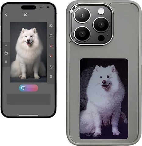 NFC Telefoon Hoesje - DIY Foto Inkt - iPhone 14 Pro - Grijs - Telefoonhoesjes
