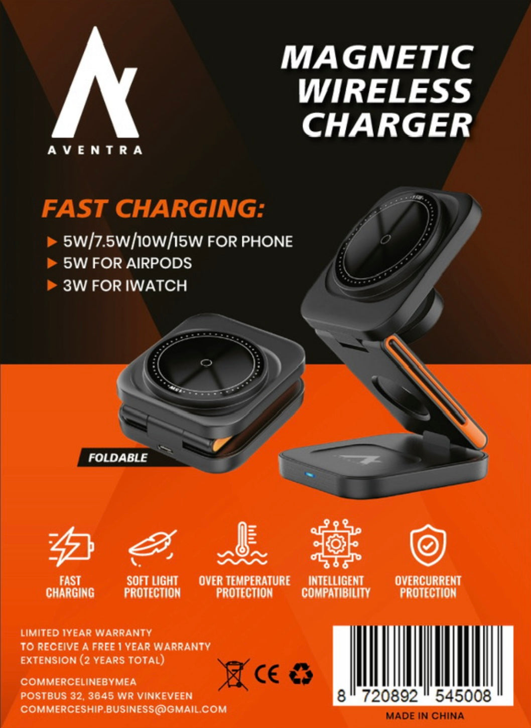 Aventra 3-en-1 Chargeur sans fil