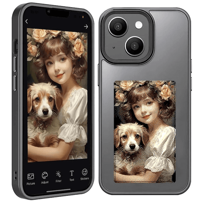 NFC Telefoon Hoesje - DIY Foto Inkt - iPhone 14 - Grijs - Telefoonhoesjes